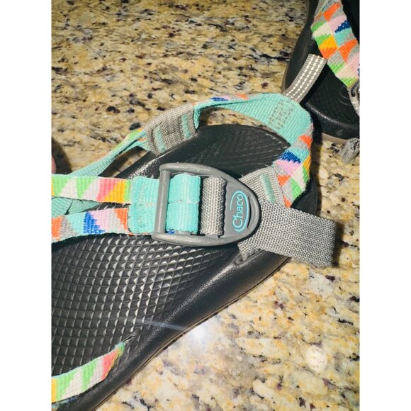 Chaco Kids Multi-Color Strappy Sport Sandals  4 Adjustable Straps Outdoor Beach - Picture 8 of 11